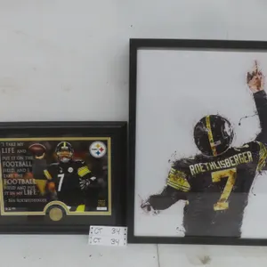 Two Framed Ben Roethlisberger Prints, 16x13" and 17x21"