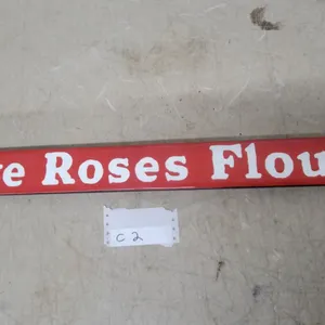 Five Roses Flour Porcelain Enamel Advertising Door Push Bar 3.75 x 32" Vintage