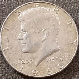 1966 American Kennedy Half Dollar 40% Silver 11.50 Grams