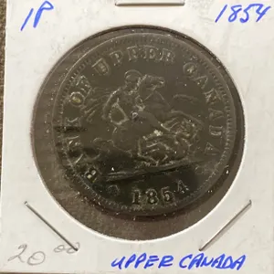 1854 Upper Canada Half Penny Bank Token