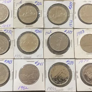 Collection of Canadian One Dollar Coins 
