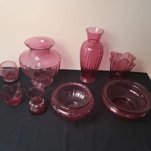 Assortment of Cranberry Glass