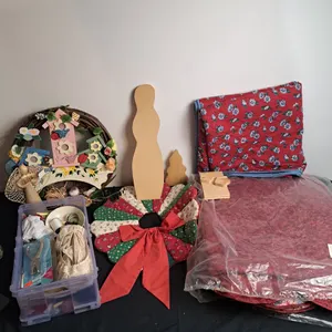 Assorted Quilts, Crafting Supplies & More