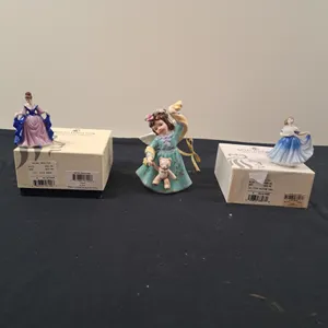 2 Royal Doulton "Miniature Ladies"(Sara & Elaine & 1 Royal Albert "Old Country Roses" Figurine