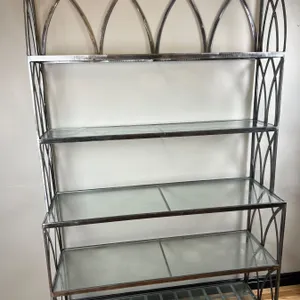 Modern Polished Metal Shelving Unit