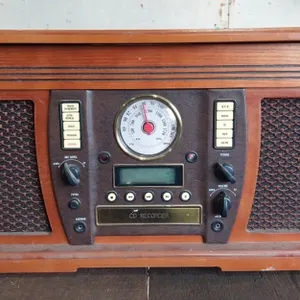ITVS-750 Wooden Music Center, cd player, records,