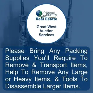 PLEASE BRING HELP & PACKING SUPPLIES!