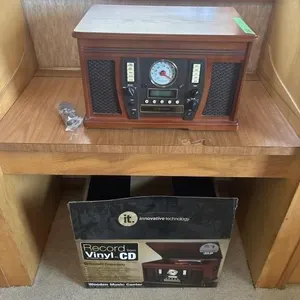 Wooden Music Center with Original Box