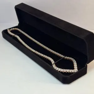 New 18K Gold Plated 4.0mm Diamond Tennis Necklace