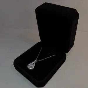New 925S 3.0 Carat Diamond Teardrop Necklace