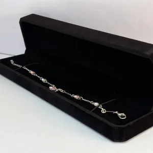 New Platinum Plated 8.0mm Pink Diamond Bracelet