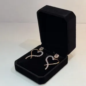 New 18K Gold Plated 1.0 Ct Diamond Dangle Earrings