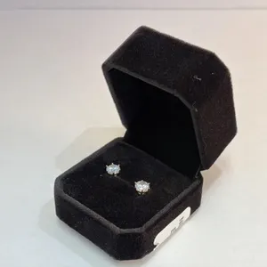New 18K Gold Plated 0.8 Ct Diamond Stud Earrings