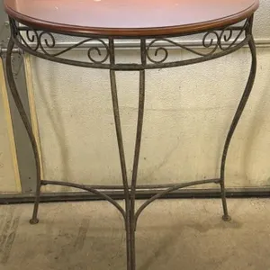Half-Circle Metal Base Table 29” x 14” x 32”