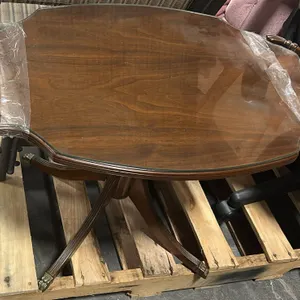 Vintage Mahogany Tea Table with Shaped Glass Top
