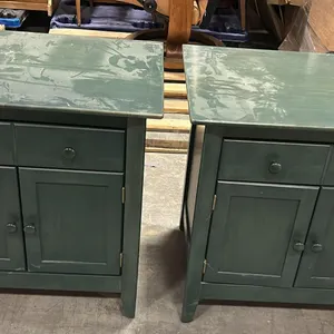 Set of 2 Green Bedroom End Tables