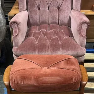 Pink Chair and Rust Orange Foot Stool