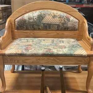 Vintage Oak Telephone Chair / Bench