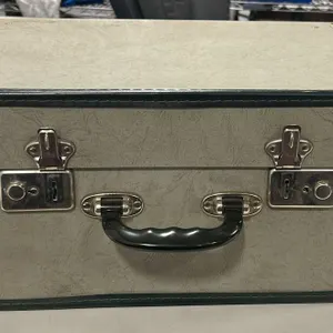 Vintage Locking Grey Sewing Machine Case