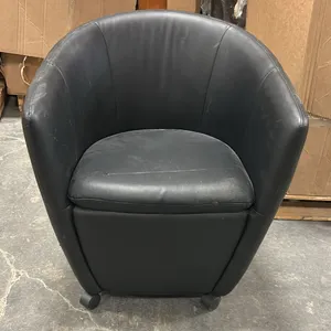 Black Leather Rolling Chair