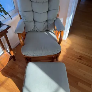 Oak Rocker Glider with Ottoman
