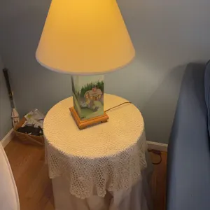 Scarf Table and Lamp