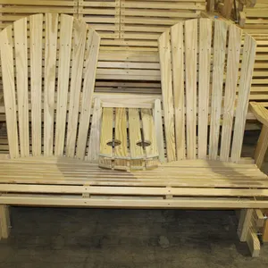 New Amish Built Double Porch Glider with Cup Holders