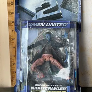 2003 X-Men United Super Poseable Nightcrawler, Box Has Damage