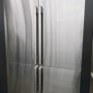 2023 Dacor DRF487500AP 4-door French door refrigerator. Features stainless steel exterior, stainless steel interior, glass shelves, clear door bins, i