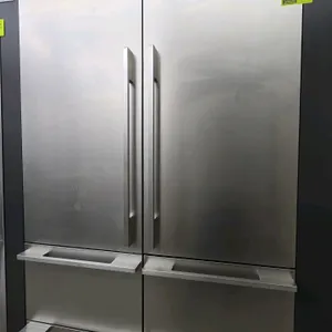 2023 Signature Kitchen Suite SKSFD4826P French door refrigerator. Features stainless steel finish, glass interior shelving, clear door bins, (2) dual-
