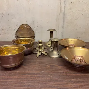 Decorative Solid Brass Bowls and Candle Holders