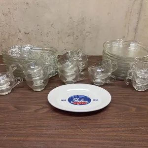 Glassware Plate and Tea Cup Sets, and Skyline Plate