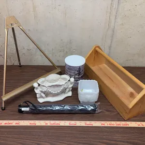 Wooden Toolbox, 16” Eisle, Decorative Glass, Umbrella, J.O. Mory Inc Yard Stick, and Harry T. Peters Decorative Coffee Tin