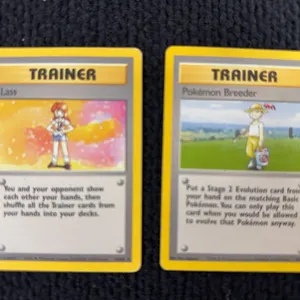 1999 Pokemon Base set #75 Lass; #76 Pokemon Breeder - Trainers