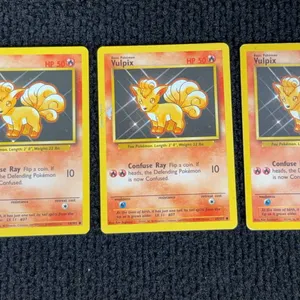 1999 Pokemon Base set #67 Voltorb; (3) #68 Vulpix; #69 Weedle