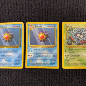 1999 Pokemon Base set (2) #64 Starmie; #66 Tangela