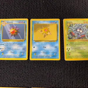 1999 Pokemon Base set #64 Starmie; #65 Staryu; #66 Tangela