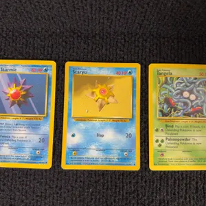 1999 Pokemon Base set #64 Starmie; #65 Staryu; #66 Tangela