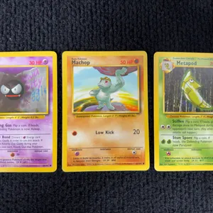 1999 Pokemon Base set  #50 Gastly; #52 Machop; # 55 Metapod