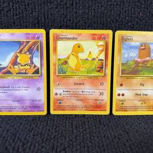 1999 Pokemon Base set  #43 Abra; #46 Charmander; #47 Diglett