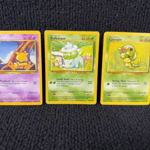 1999 Pokemon Base set  #43 Abra; #44 Bulbasaur; #45 Caterpie