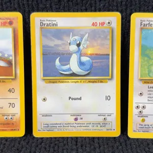 1999 Pokemon Base set #19 Dugtrio; #26 Dratini; #27 Farfetch'd