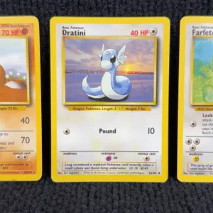 1999 Pokemon Base set #19 Dugtrio; #26 Dratini; #27 Farfetch'd