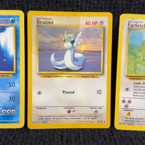 1999 Pokemon Base set #25 Dewgong; #26 Dratini; #27 Farfetch'd