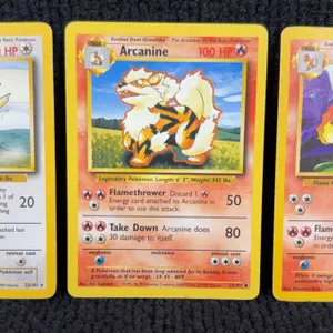 1999 Pokemon Base set #22 Pidgeottoo; #23 Arcanine;#24 Charmeleon