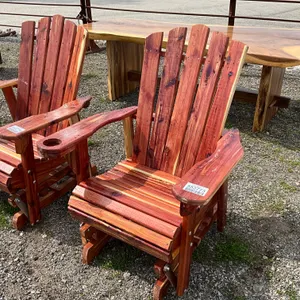 TEAKWOOD GLIDER CHAIR W/ CUP HOLDER