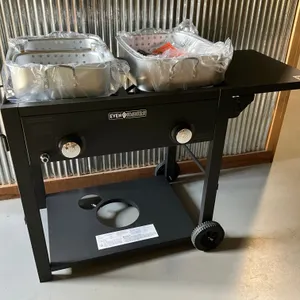EVEN EMBERS 2 BURNER PROPANE FRYER WITH POTS, BASKETS, HANDLES