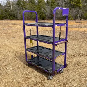 4 SHELF ROLLING CART, 48” X 22”, 270LB CAPACITY PER