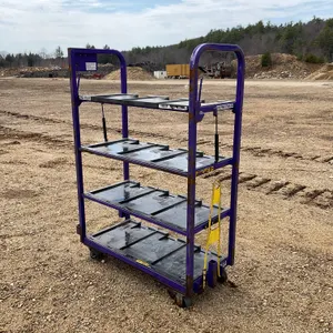 4 SHELF ROLLING CART, 48” X 22”, 270LB CAPACITY PER