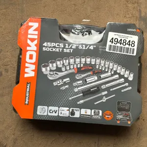 UNUSED WOKIN 155545 45PCS 1/2” & 1/4” SOCKET SET